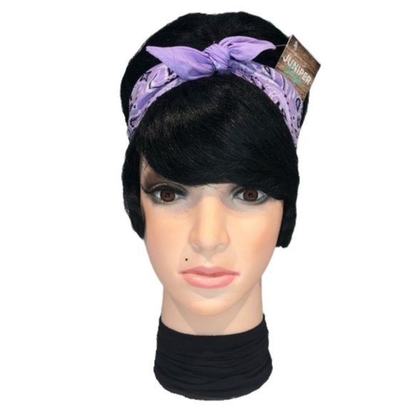 Lavender Paisley Rockabilly Bandana Tie Headband - Picture 3 of 13